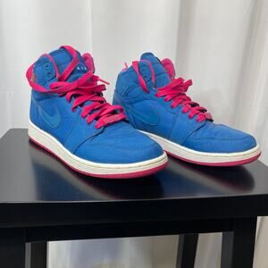 Nike kid's air jordans turquoise blue hot pink MISSING ANKLE WRAP 7 youth shoes